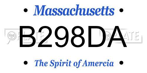 B298DA Massachusetts License Plate