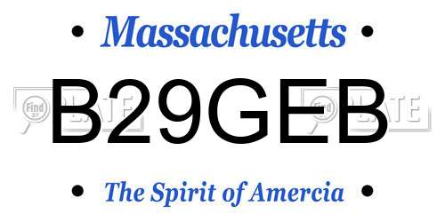 B29GEB Massachusetts License Plate