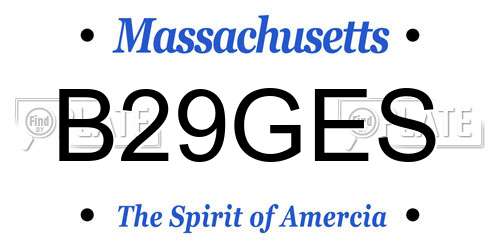 B29GES Massachusetts License Plate