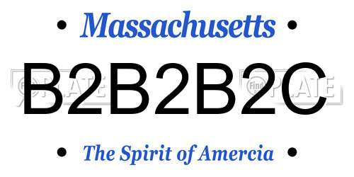 B2B2B2C Massachusetts License Plate