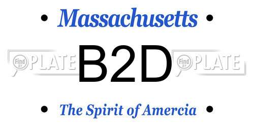 B2D Massachusetts License Plate