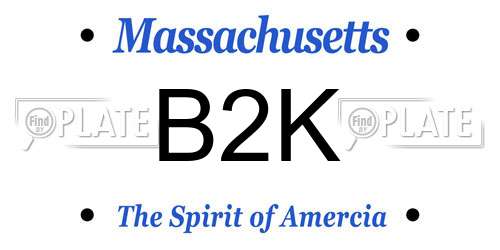 B2K Massachusetts License Plate