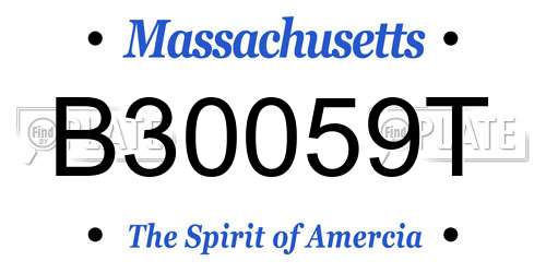 B30059T Massachusetts License Plate