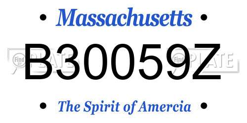 B30059Z Massachusetts License Plate