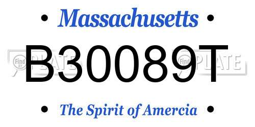 B30089T Massachusetts License Plate