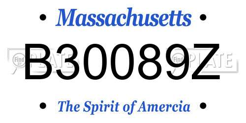 B30089Z Massachusetts License Plate