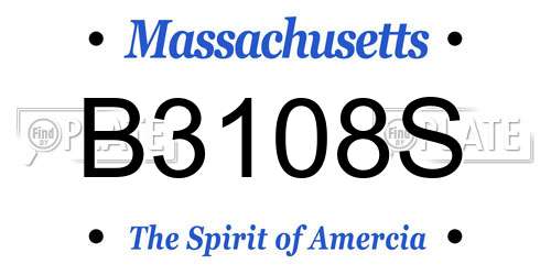 B3108S Massachusetts License Plate