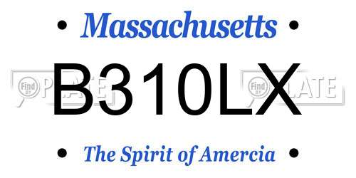 B310LX Massachusetts License Plate
