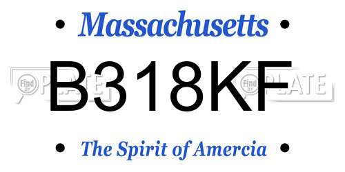 B318KF Massachusetts License Plate