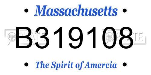 B319108 Massachusetts License Plate