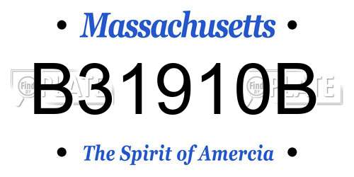 B31910B Massachusetts License Plate