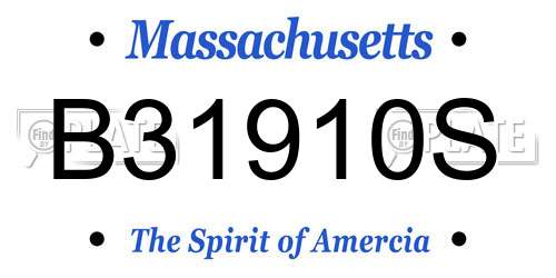 B31910S Massachusetts License Plate
