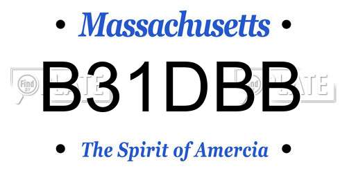 B31DBB Massachusetts License Plate