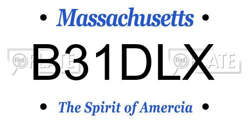 B31DLX Massachusetts License Plate