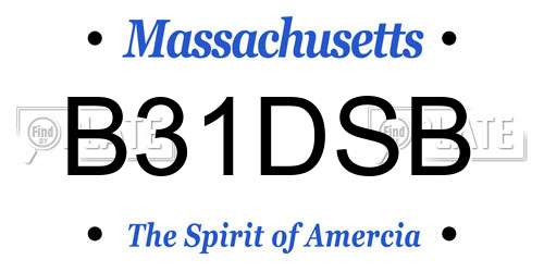B31DSB Massachusetts License Plate
