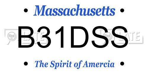 B31DSS Massachusetts License Plate