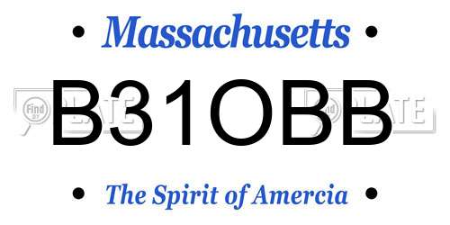 B31OBB Massachusetts License Plate