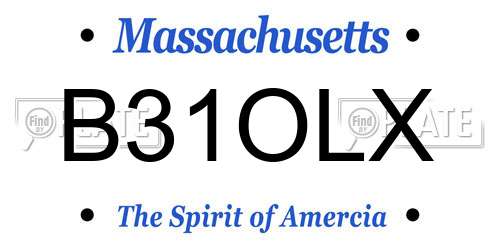 B31OLX Massachusetts License Plate