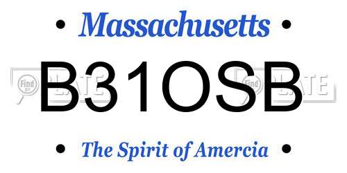 B31OSB Massachusetts License Plate
