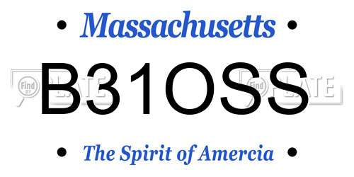 B31OSS Massachusetts License Plate