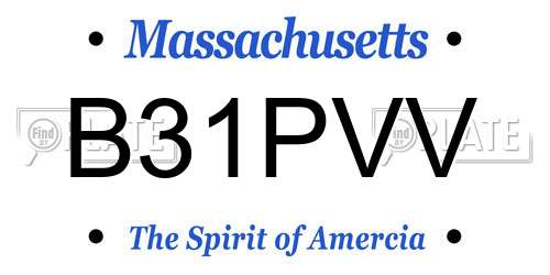 B31PVV Massachusetts License Plate