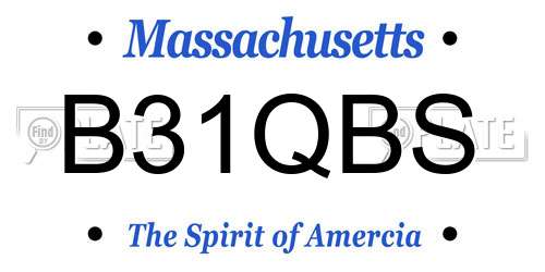 B31QBS Massachusetts License Plate