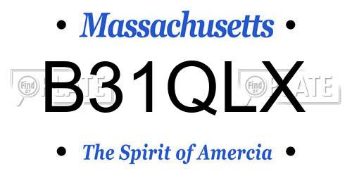 B31QLX Massachusetts License Plate