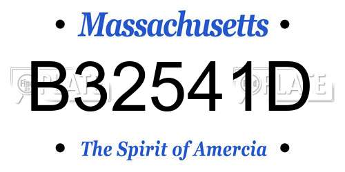 B32541D Massachusetts License Plate