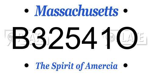 B32541O Massachusetts License Plate