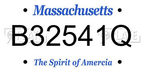 B32541Q Massachusetts License Plate