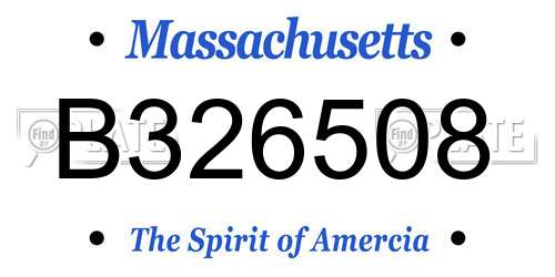 B326508 Massachusetts License Plate