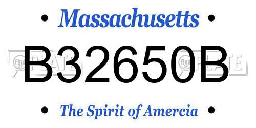B32650B Massachusetts License Plate