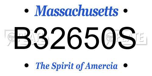 B32650S Massachusetts License Plate