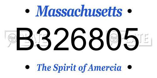 B326805 Massachusetts License Plate