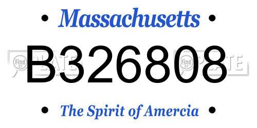 B326808 Massachusetts License Plate
