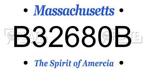 B32680B Massachusetts License Plate