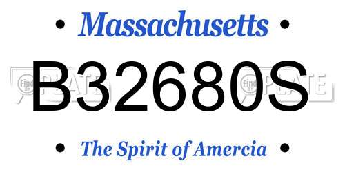 B32680S Massachusetts License Plate