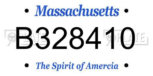 B328410 Massachusetts License Plate