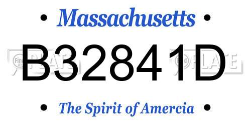 B32841D Massachusetts License Plate