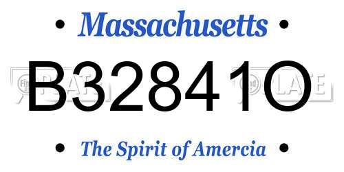 B32841O Massachusetts License Plate
