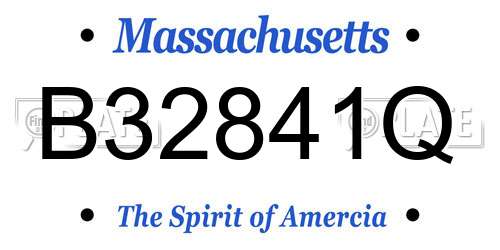 B32841Q Massachusetts License Plate