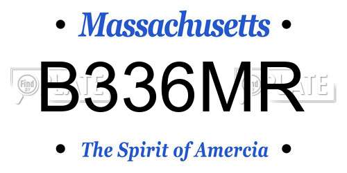 B336MR Massachusetts License Plate