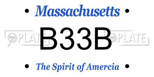 B33B Massachusetts License Plate