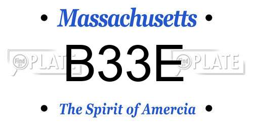 B33E Massachusetts License Plate