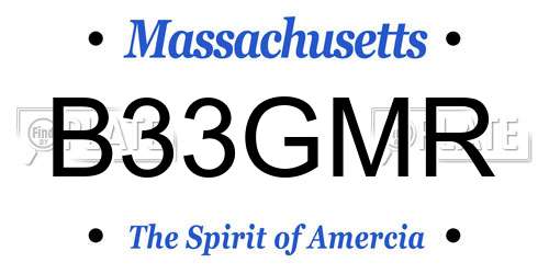 B33GMR Massachusetts License Plate