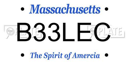 B33LEC Massachusetts License Plate