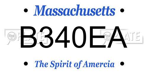 B340EA Massachusetts License Plate