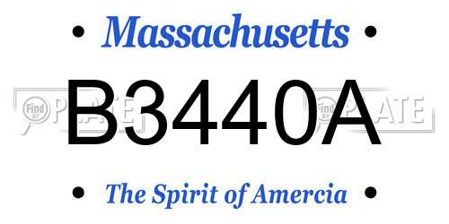 B3440A Massachusetts License Plate
