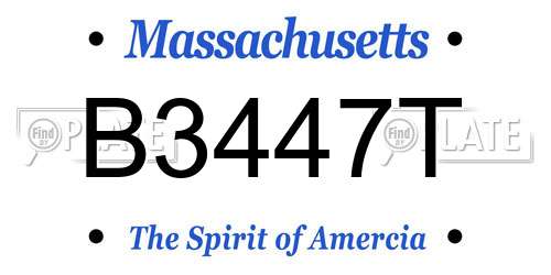 B3447T Massachusetts License Plate