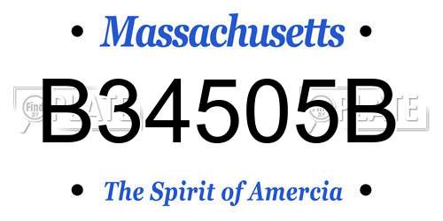 B34505B Massachusetts License Plate